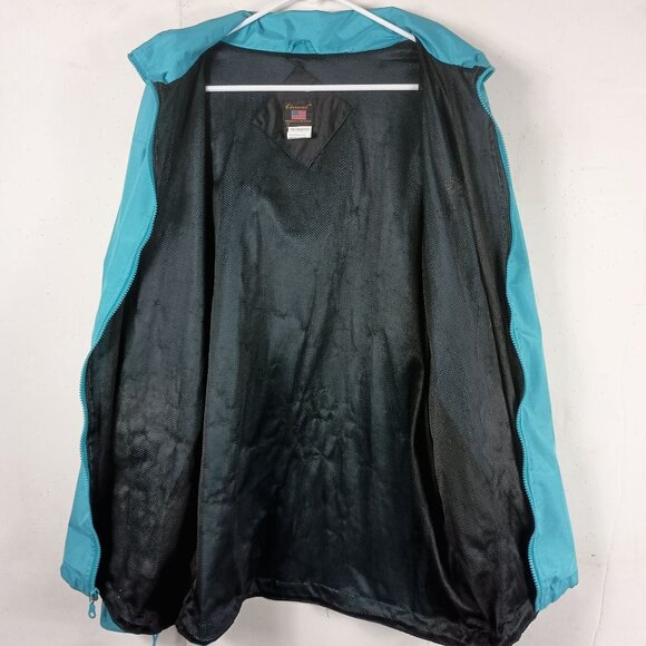 Oregon Coast Windbreaker Jacket Zipper Pockets Removable Hood Size XL Teal - Picture 5 of 13